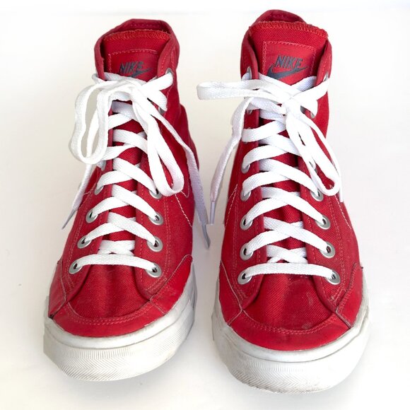 Nike High Top Canvas Unisex Basketball Cross Training Red Shoes Size M 7.5 W 9.5 - Picture 9 of 10